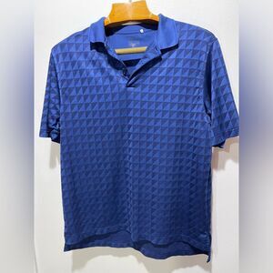 Adidas performance polo shirt golf geometric tridimensional blue men’s XXL